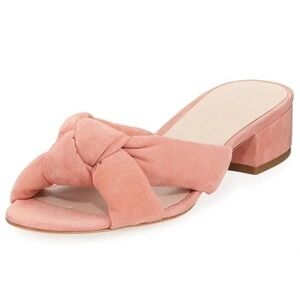 nib Loeffler Randall Elsie Suede Slide Sandals in Melon Pink - Size 8